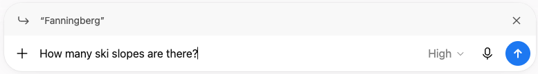 An entity-centered query. After hitting the "Follow up" button from the entity panel.